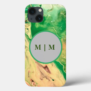 Case-Mate iPhone Case Tourbillons de marbre vert et or