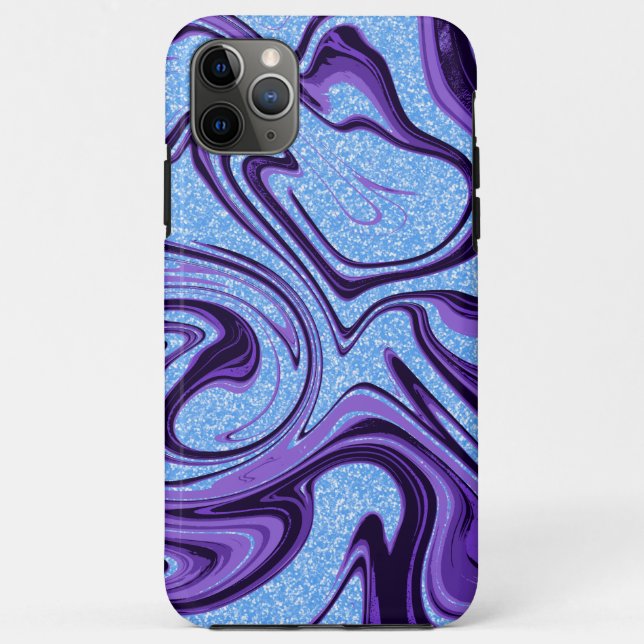 Coques Case-Mate iPhone Tourbillons de marbre violet noir avec faux paille (Dos)