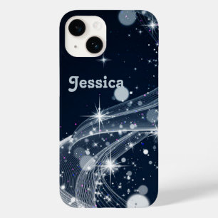 Coque Case-Mate iPhone Tourbillons d'étoiles brumeuses et nom personnalis