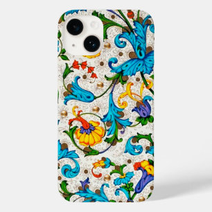 COQUE Case-Mate iPhone TOURBILLONS FLORAUX BLEUS DE LA RENAISSANCE FLOREN