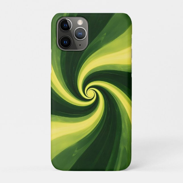 Coques Case-Mate iPhone Tourbillons verts et jaunes (Dos)