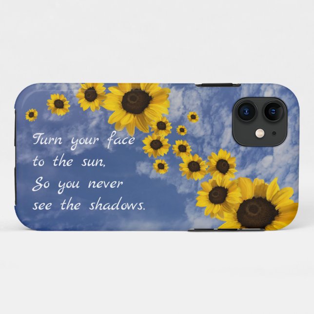 Coques Case-Mate iPhone Tourne ton visage au soleil. Tournesols et ciel (Dos (Horizontal))