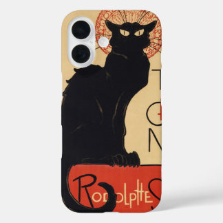 Coque Pour iPhone 16 Tournée du Chat Noir Vintage Black Cat Art Nouveau