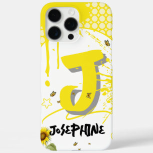 Coque iPhone 16 Pro Max Tournesol à l'aquarelle avec papillons