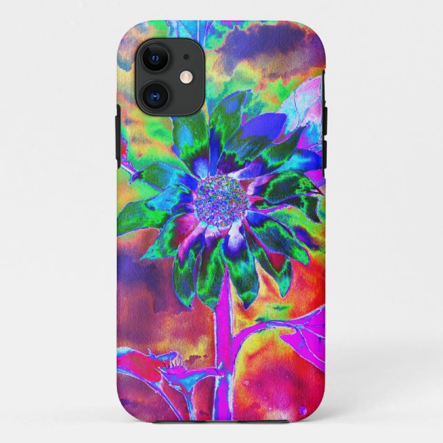 Coques Case-Mate iPhone tournesol Abstrait de chakra psychédélique (Dos)