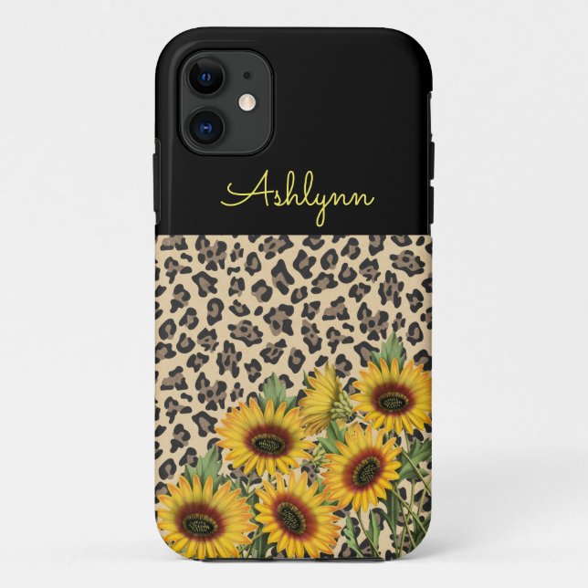 Coques Case-Mate iPhone Tournesol de Leopard Poster de animal (Dos)