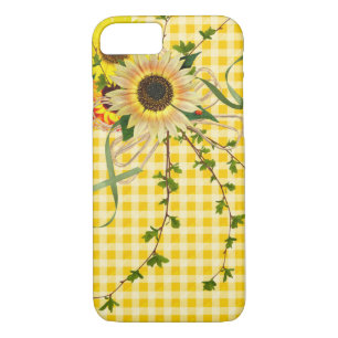 Coque iPhone 7 tournesol et bestiole sur ginham