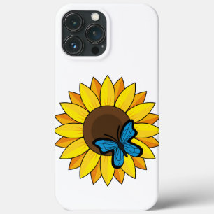 Case-Mate iPhone Case Tournesol et papillon bleu