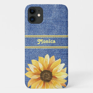 Case-Mate iPhone Case Tournesol jaune personnalisé & Denim