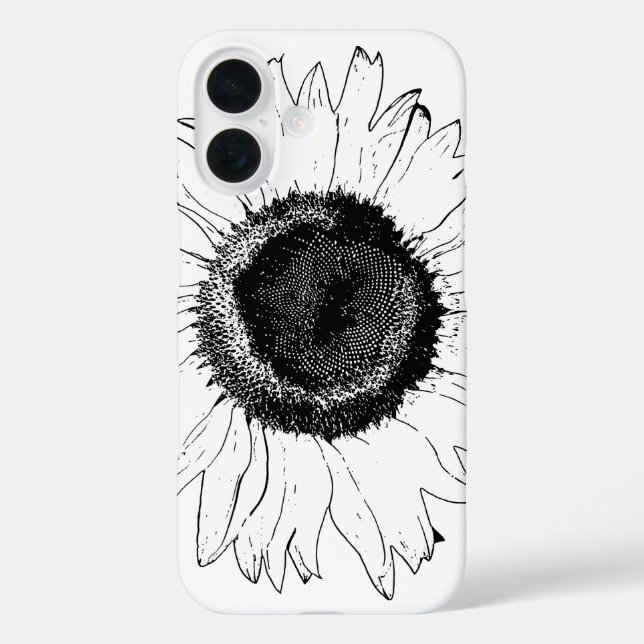 Coques Case-Mate iPhone Tournesol noir et blanc (Verso)