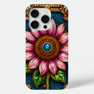 Coque Case-Mate iPhone Tournesol rose avec détails en pierres précieuses