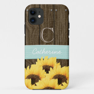 COQUE Case-Mate POUR iPhone TOURNESOL RUSTIQUE D'AQUA DÉCORÉ D'UN MONOGRAMME