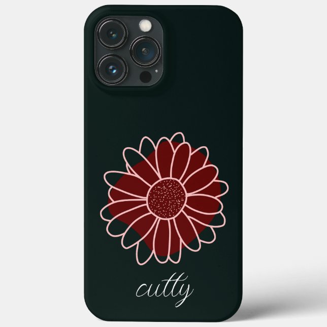 Coques Case-Mate iPhone Tournesol vert foncé rustique contemporain (Verso)
