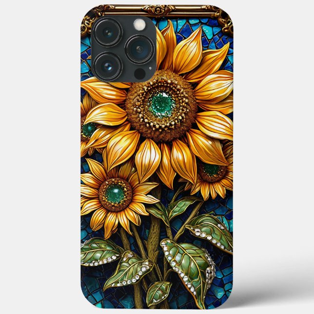 Coques Case-Mate iPhone Tournesols et éléments de cadre décoratifs (Verso)