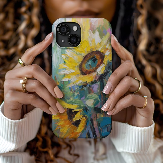 Coques Case-Mate iPhone Tournesols Peinture Abstraite Florale moderne (Créateur téléchargé)