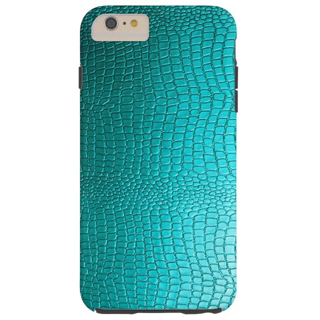 Coques Case-Mate iPhone Tourquoise Faux Cuir Serpent-peau look (Dos)