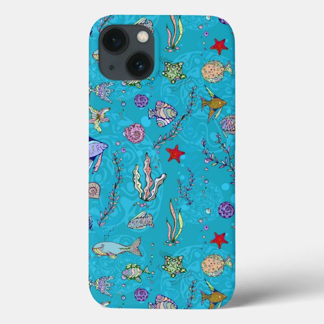 Coques Case-Mate iPhone Tourquoise Fish (Verso)