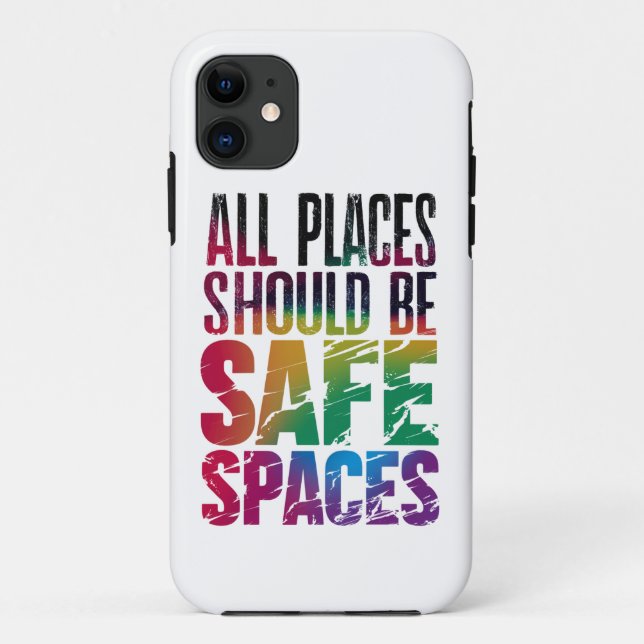 Coques Case-Mate iPhone Tous Les Lieux Devraient Être Des Espaces Sûrs LGB (Dos)