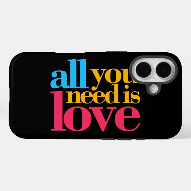 Coques Case-Mate iPhone Tout ce dont tu as besoin, c'est d'amour (Verso (horizontal))