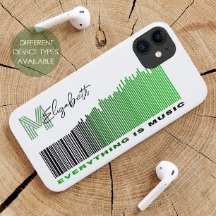 Case-Mate iPhone Case Tout est Music Green Sound Barcode Monogramme