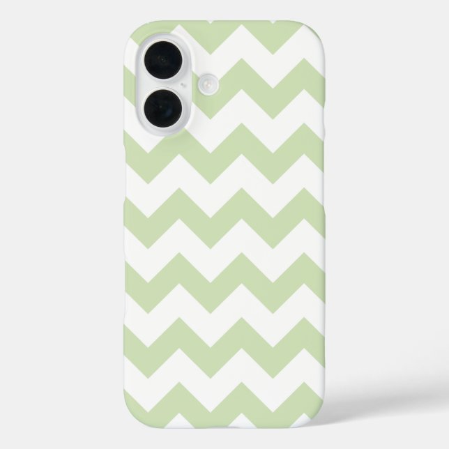 Coques Case-Mate iPhone Tout sur Chevron Imprimer blanc et vert pâle (Verso)