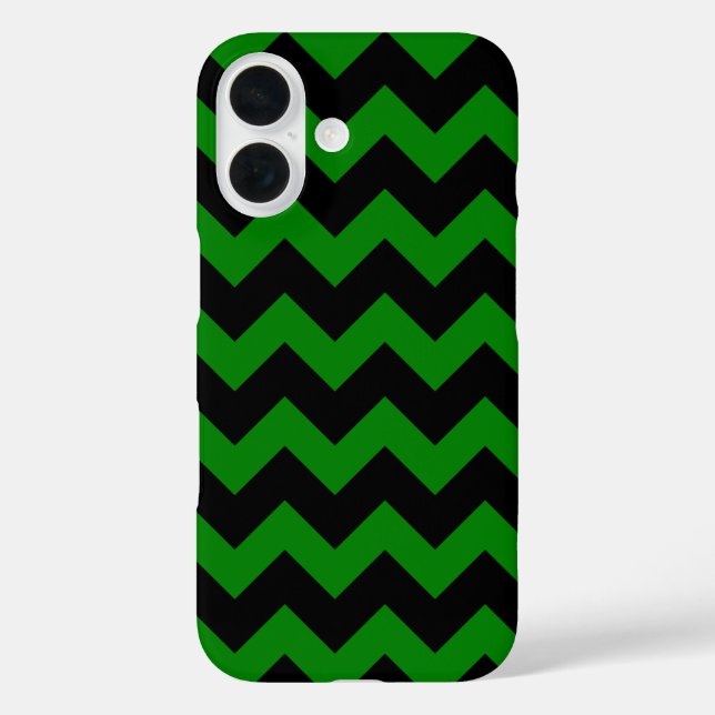 Coques Case-Mate iPhone Tout sur Chevron Imprimer Kelly Vert et Noir (Verso)