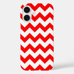 Coque Pour iPhone 16 Tout sur Chevron Imprimer Zags blanc et rouge Zig