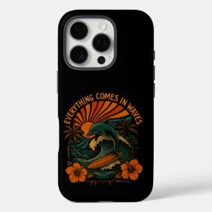Coque iPhone 16 Pro Tout Vient En Vagues Rétro