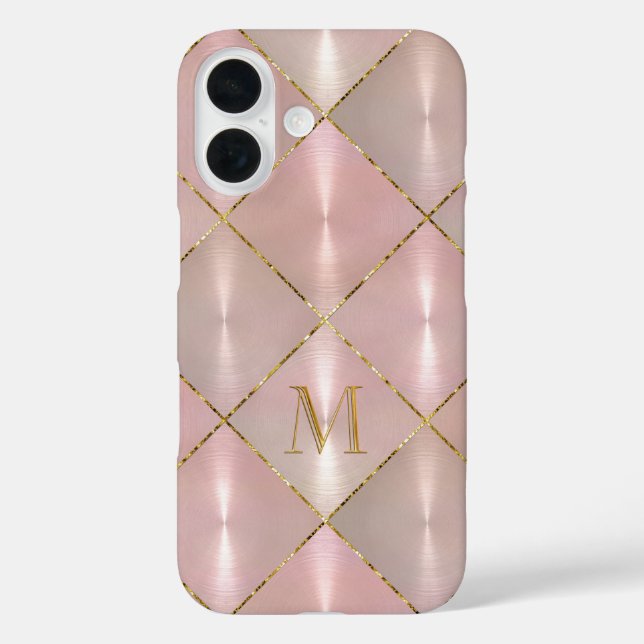 Coques Case-Mate iPhone TOUTES LES INITIALES Mère rose de Pearl Gold Monog (Verso)