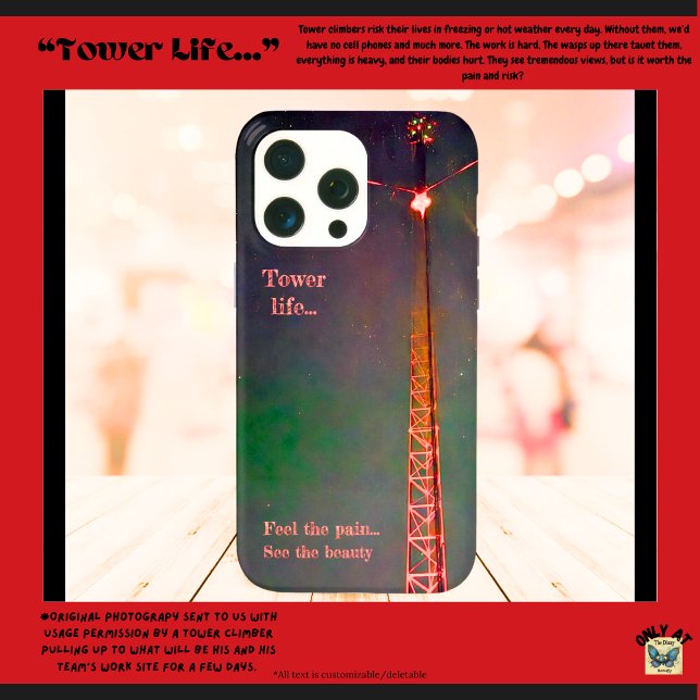 Coques Case-Mate iPhone "Tower Life... Sentez la douleur,, voyez la beauté ("Tower Life... Feel the pain... see the beauty" cell phone cases that speak volumes to the dangers)