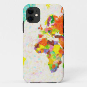 Etui iPhone Case-Mate trace la carte du monde de pointilism avec le