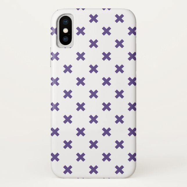 Coques Case-Mate iPhone Traces croisées ultra violettes sur blanc (Dos)