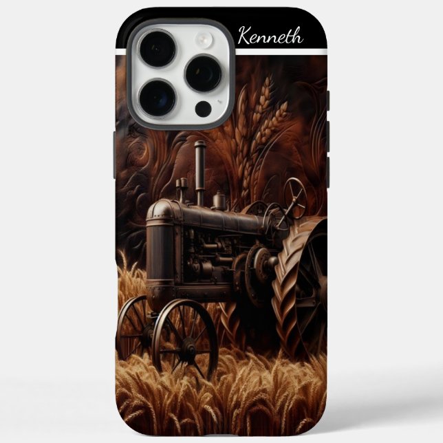 Coques Case-Mate iPhone Tracteur antique en champ de blé (Verso)