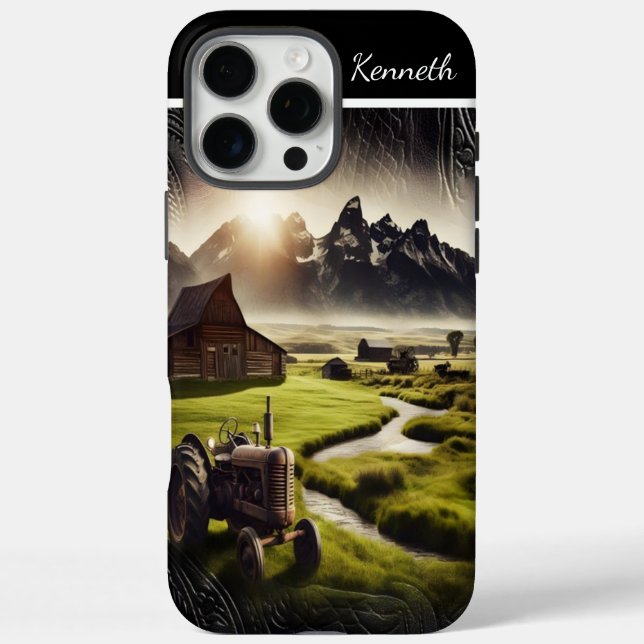 Coques Case-Mate iPhone Tracteur rustique au coucher du soleil (Verso)