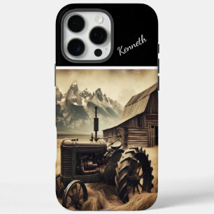 Coque iPhone 16 Pro Max Tracteur rustique dans Mountain Valley