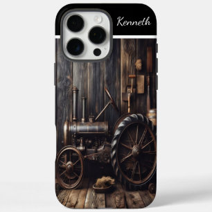 Coque iPhone 16 Pro Max Tracteur rustique dans une grange