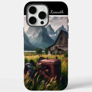 Coque iPhone 16 Pro Max Tracteur Rusty dans Mountain Valley