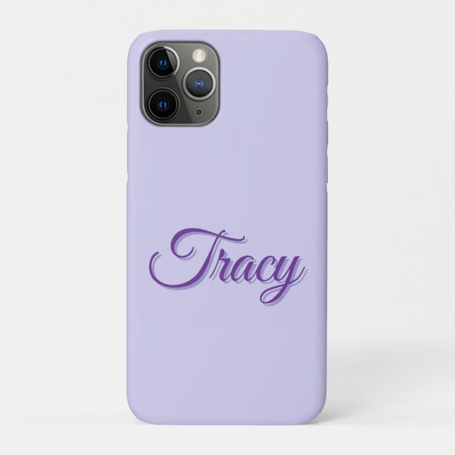 Coques Case-Mate iPhone Tracy Nom De Fille En Violet, (Dos)