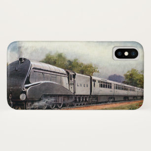 Coque iPhone X Train à grande vitesse argenté moderne, transport 