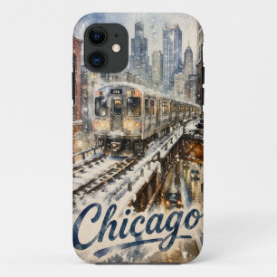 Case-Mate iPhone Case Train de Chicago El dans la neige hivernale