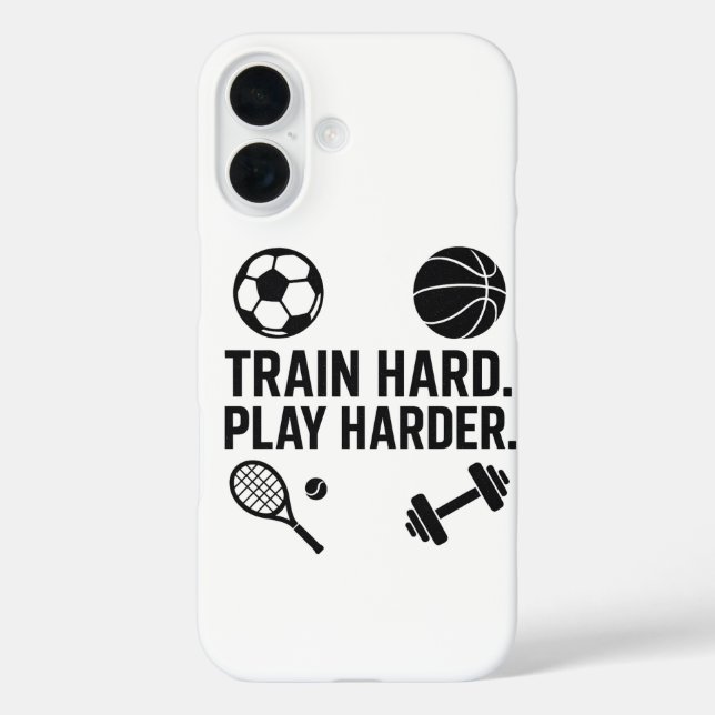 Coques Case-Mate iPhone Train Hard Play papier peint plus dur (Verso)