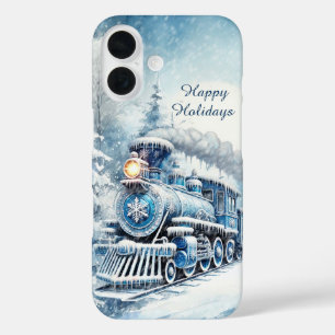 Coque Pour iPhone 16 Train personnalisable pour les fêtes de Noël