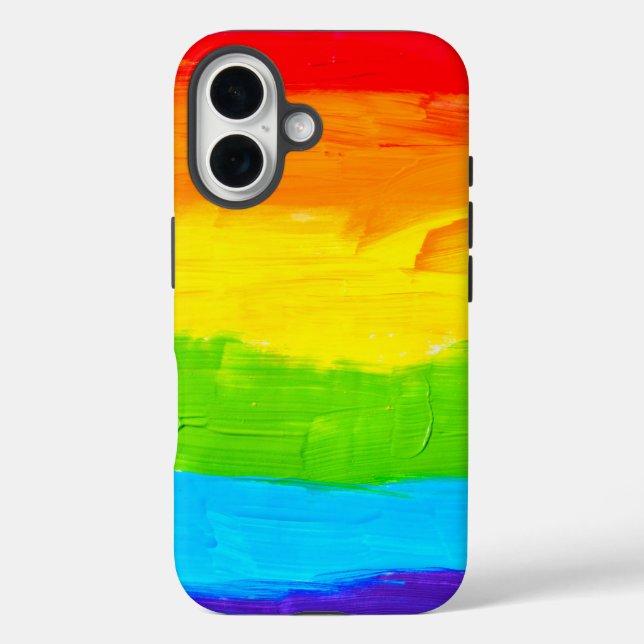 Coques Case-Mate iPhone Traits de peinture de couleur arc-en-ciel (Verso)