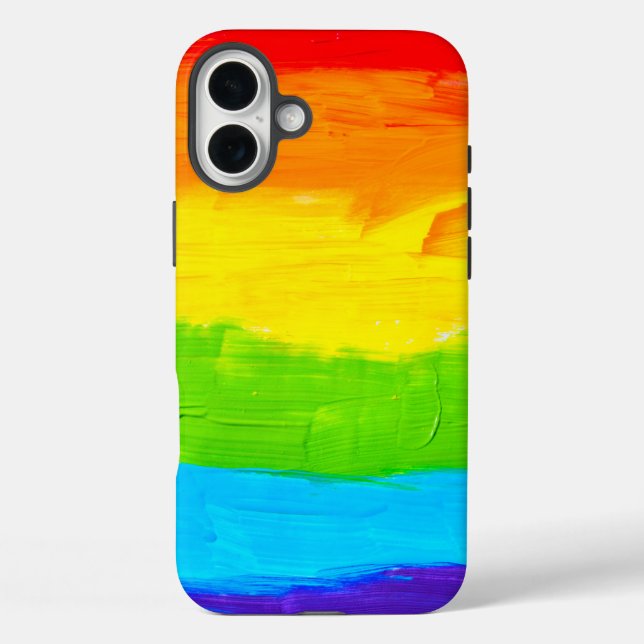 Coques Case-Mate iPhone Traits de peinture de couleur arc-en-ciel (Verso)