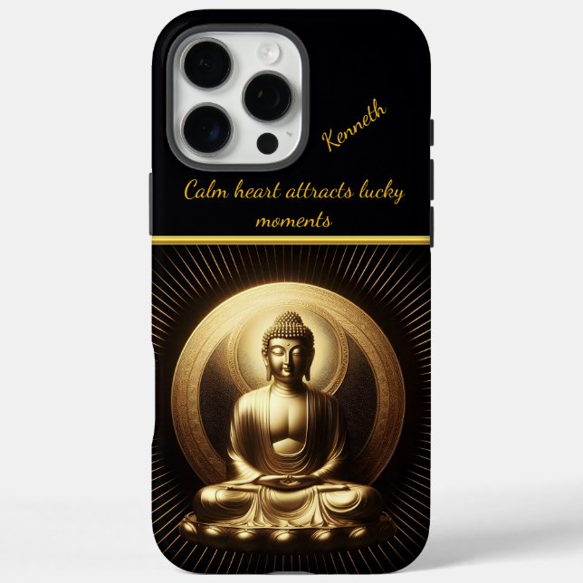 Coques Case-Mate iPhone Tranquille Bouddha d'or en méditation (Verso)