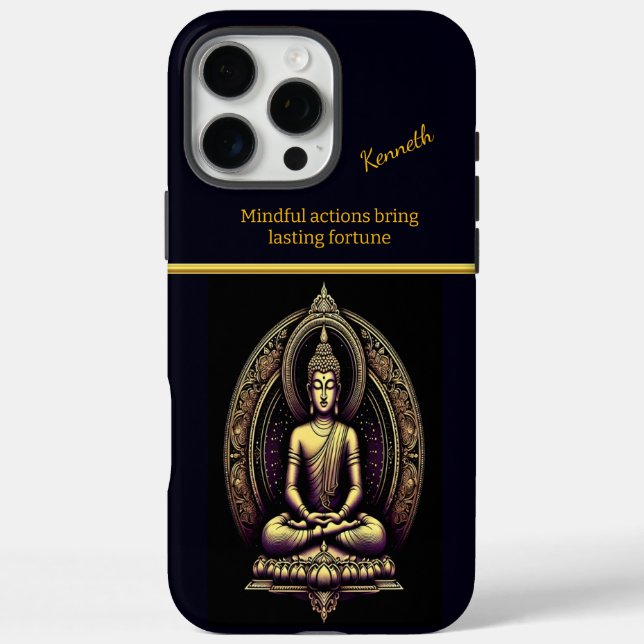Coques Case-Mate iPhone Tranquille Bouddha d'or en méditation (Verso)
