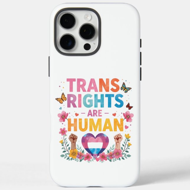 Coques Case-Mate iPhone Trans Rights Are Human Rights Design (Verso)