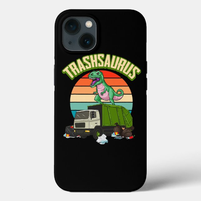 Coques Case-Mate iPhone Trash Dinosaur Recycle Trash Truck Driver Garbage (Verso)