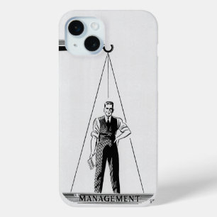 Coque iPhone 15 Mini Travail vintage contre gestion, échelles de justic