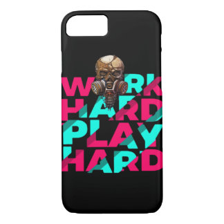 Case-Mate iPhone Case Travailler dur Jouer dur Motivation crâne dur Esse